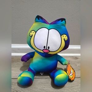Garfield Tie-Dye Plush Toy Doll TV Cartoon Rainbow Gradient Cat and Friends 10"